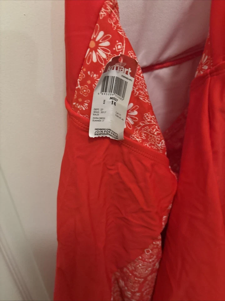 Новый с Ярлыками основные издания красный с бретелью через шею платье для плавания размер 14 - Изображение 2 из 4