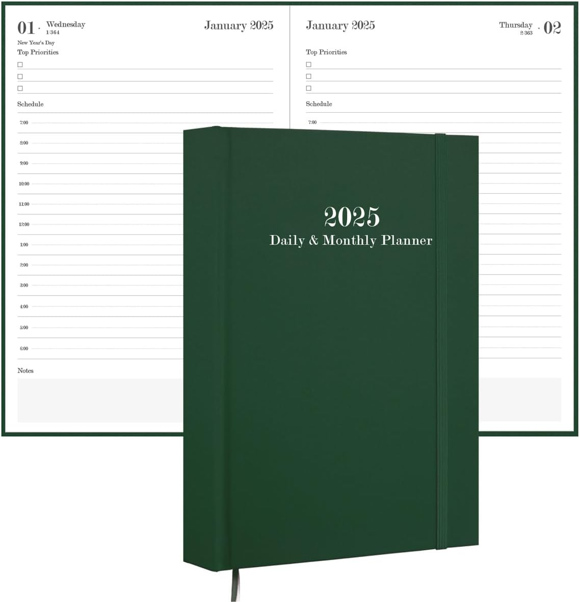 2025 Daily & Monthly Planner - 2025 Daily Planner One Page per Day from January