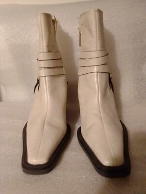 River Island Women's Western Boots Cream Size 7/40 UK