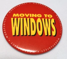 WordPerfect Word Processor Windows Vintage IT PC Computer Button Pin Pinback