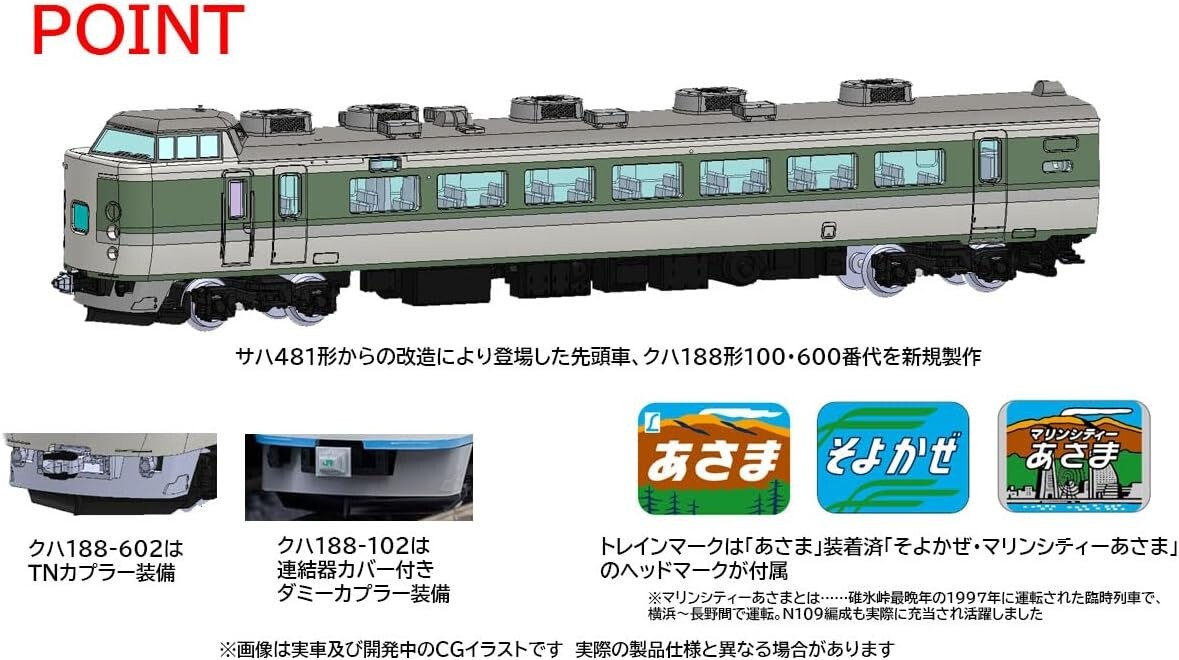 TOMIX 98596 N Gauge JR Series 189 N109 ASAMA 5-Car Basic Set New