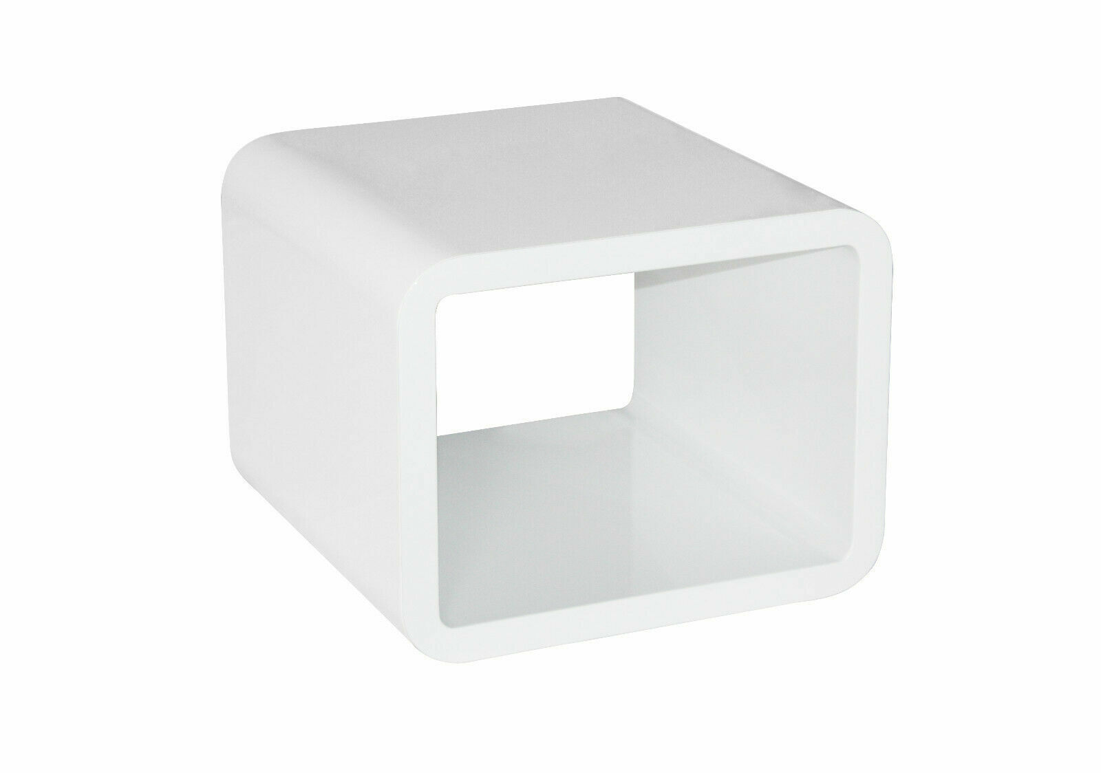 Lamp Table Side End Table Display Stand Fibre Glass White Gloss Finish Assembled