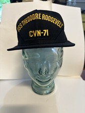 Vintage USS THEODORE ROOSEVELT CVN-71 SnapBack Baseball Cap Hat Made In USA