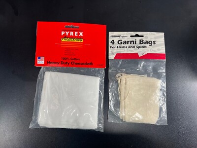 Pyrex Accessories 100% Cotton Heavy Duty Cheese Cloth & Fox Run Garni Bags
