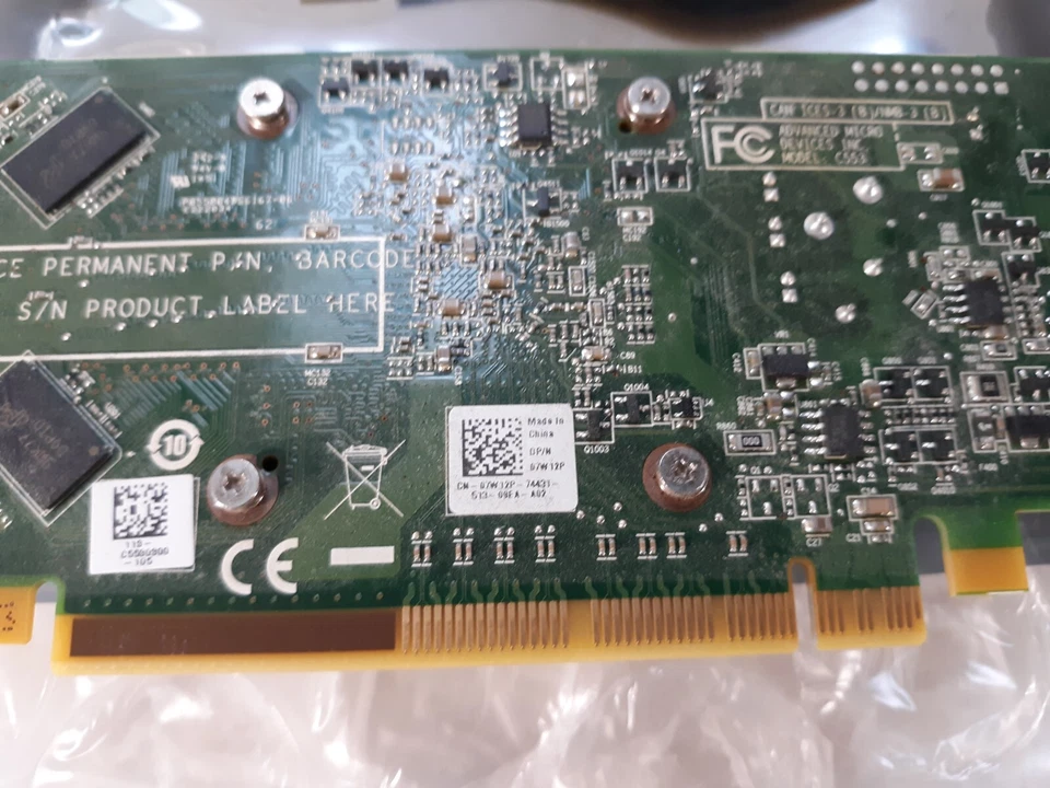 Lote de 5 tarjetas gráficas de video Dell AMD Radeon PCIe 7W12P DDR3 Foto 4 de 4