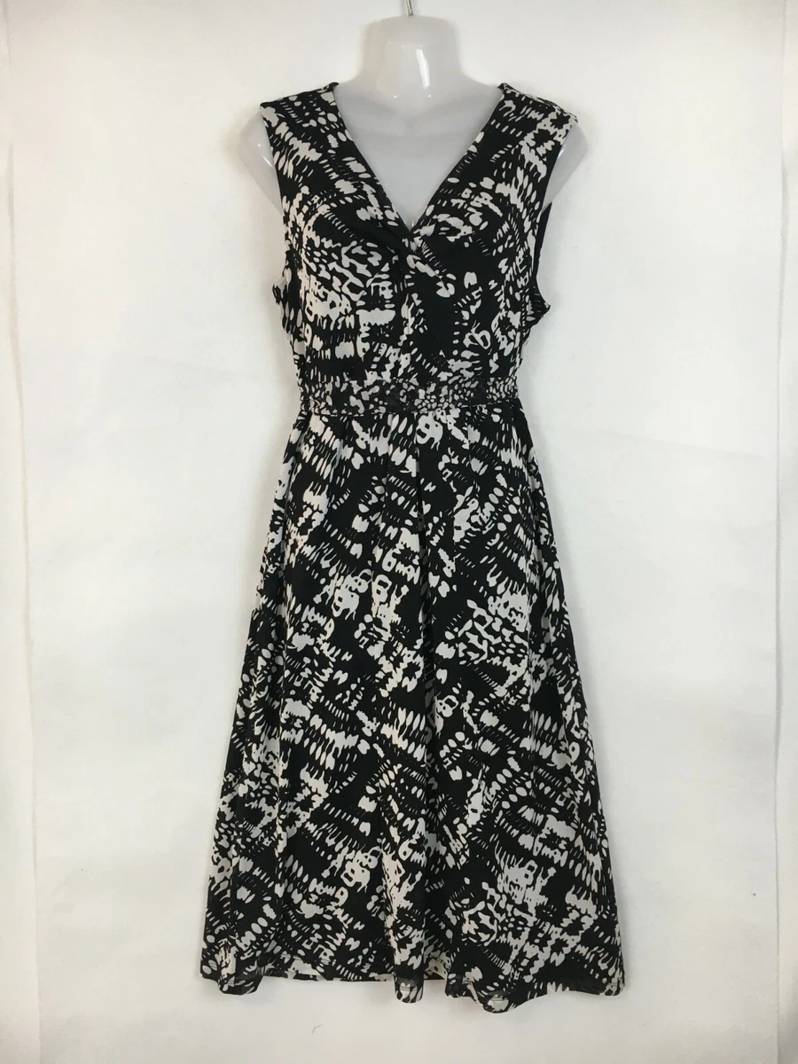 W Lane dress womens 14 black white sleeveless sheath mesh race