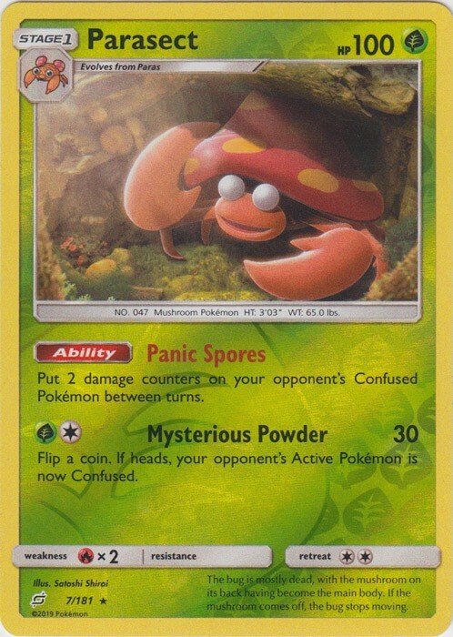Reverse Holo Parasect 7/181 Rare SM - Team Up