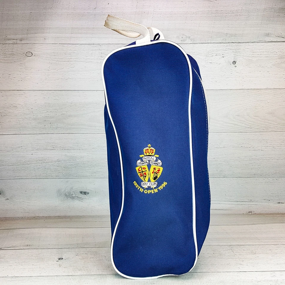 Bolsa de zapatos bordada vintage Royal Lytham & St Annes Golf Club 125th Open 1996 Foto 2 de 4