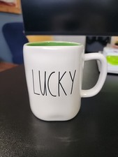 Rae Dunn Lucky White St. Patrick's Day Coffee Mug