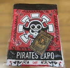 One Piece PIRATES EXPO Bandana Towel  Limited Edition, Red & Black,