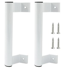 Sliding Door Handle, 2 Pack, 8 Inch Aluminum Alloy, Fits 6-5/8 in White