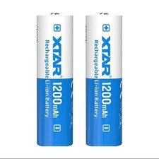 2 x Xtar 14500 Lithium-ion AA 3.7v  1200mAh Rechargeable Batteries - Protected 7.00 per battery