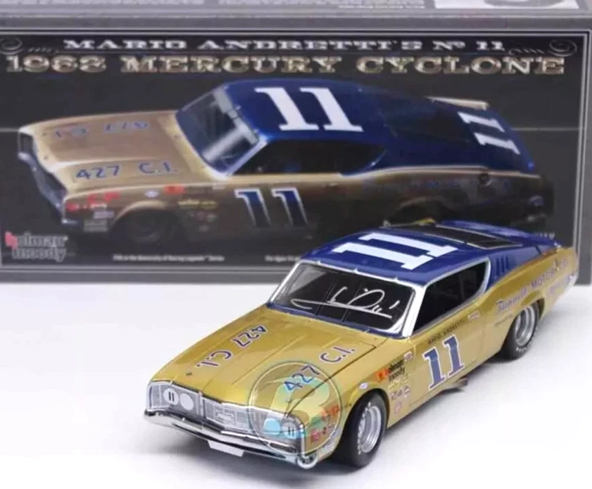 Mario Andretti Autografiado NASCAR #11 Stock Car 1968 Daytona Mercury Cyclone 1:24 Foto 3 de 4