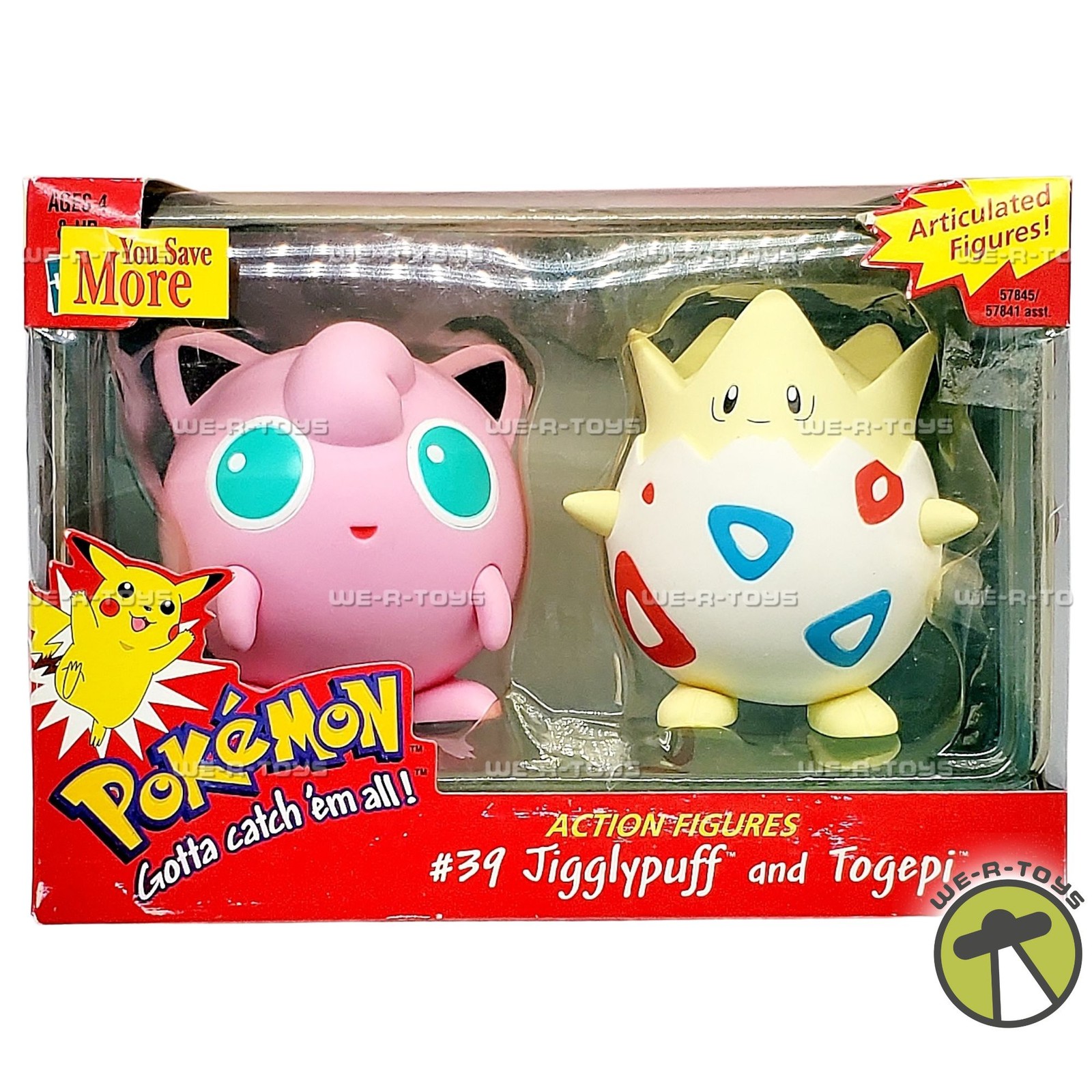 Pokémon Togepi and Jigglypuff Action Figure Set 1999 Hasbro 57845