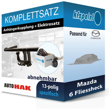 AUTO HAK Anhängekupplung abnehmbar und E-Satz 13polig für Mazda 6 Fliessheck 02-