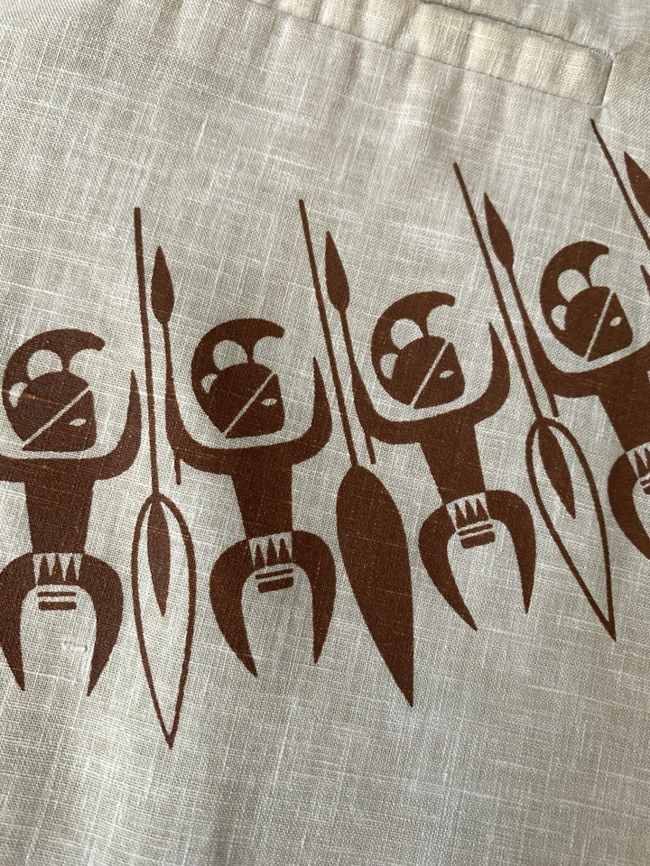 Iolani 夏威夷男式 L 环套衫衬衫棕褐色 70 年代大领 Tiki 复古,尺寸 L — 第 2/4 张图片