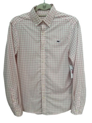Vineyard Vines Performance Gingham On-the-Go Shirt - Flamingo Plaid (XS)