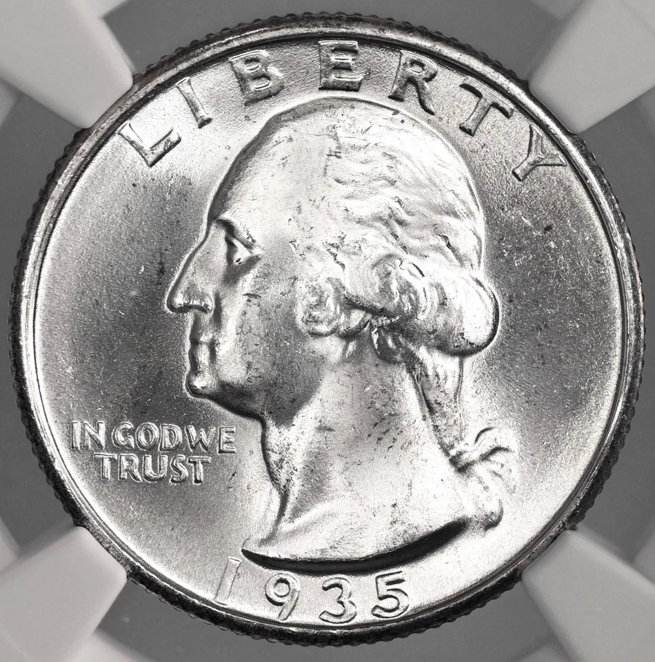 1935-P 25C WASHINGTON SILVER QUARTER NGC MS65 #8405238-021 - Image 2 of 4