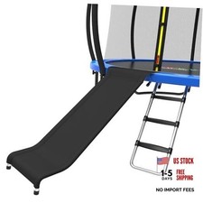 Trampoline Ladder and Slide Kit - Universal 3 Steps Stair Slide with Silver
