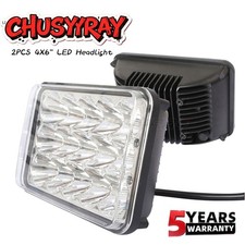 Pair 4X6'' LED Headlights H4 High/Low Beam Fit 1988 1989 Chevy K1500 K2500 K3500