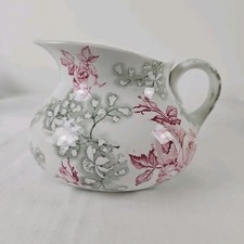 Broc En Faïence Ancienne De Lunéville Décor Clématite Polychrome, Vers 1900s