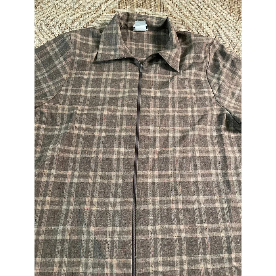 Chaqueta a cuadros Bon Worth marrón claro talla XL Foto 3 de 4