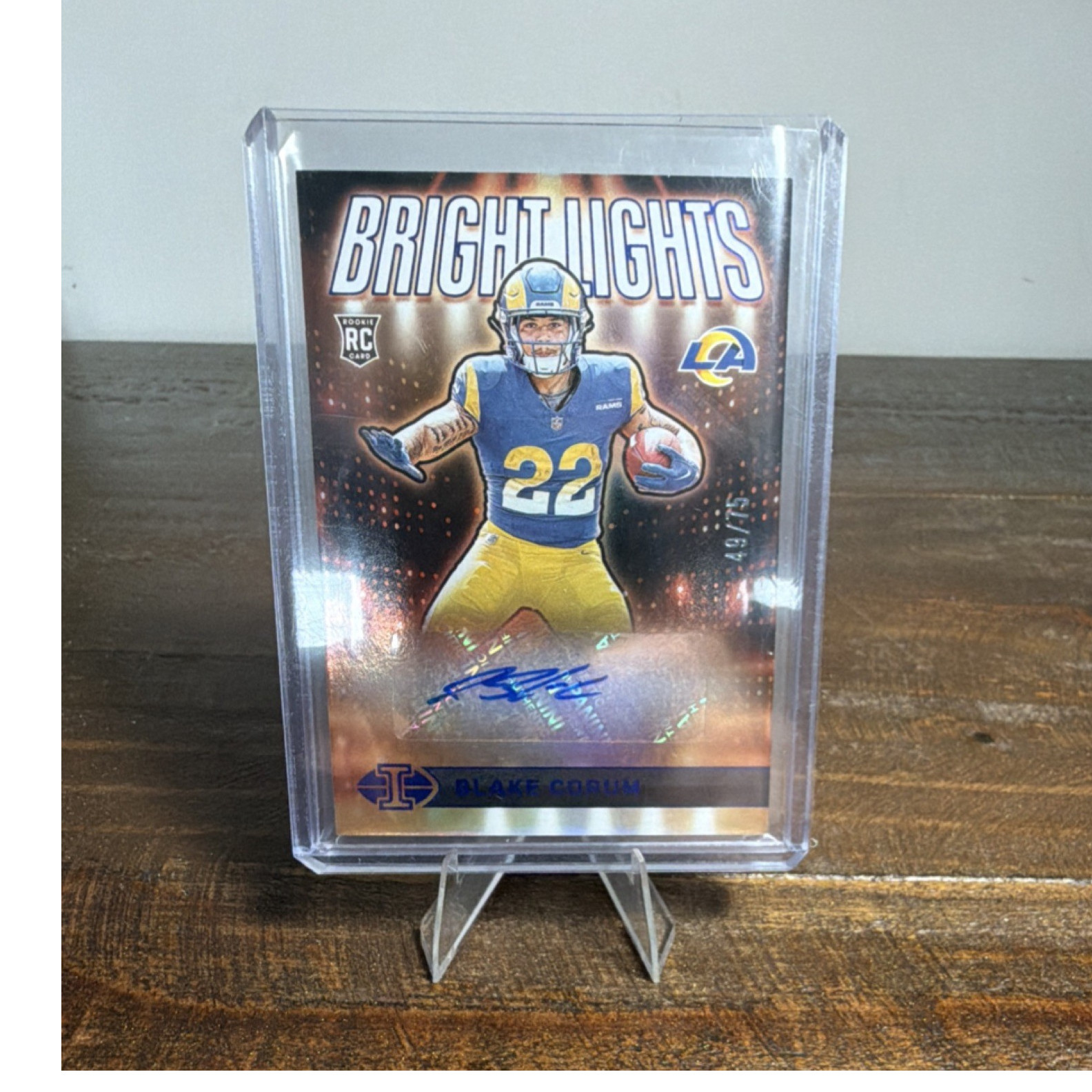 Blake Corum Panini Illusions Bright Lights Signatures #BLSBCM Blue
