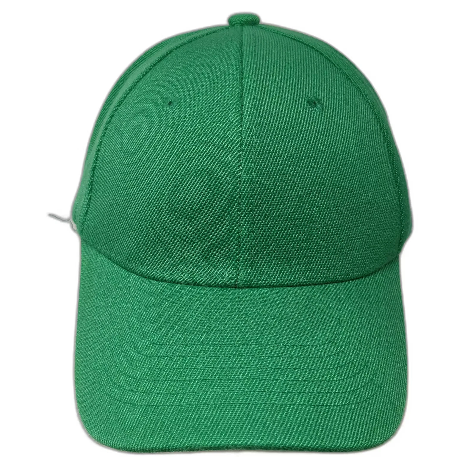 Green Baseball Cap Strapback Hat Plain Solid OS Adjustable Acrylic Wool Blend
