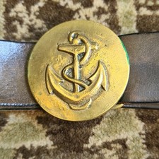 Vintage Heavy-duty Brass Navy Nautical Anchor Themed Belt Buckle 38" Military