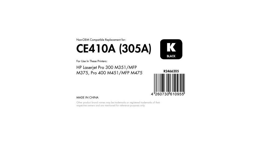 Система вторичной переработки тонера премиум-класса от партнера OFFICE - альтернатива для HP 305A (CE410A) - schwarz