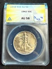 1942 WALKING LIBERTY HALF DOLLAR  ANACS AU 58 524