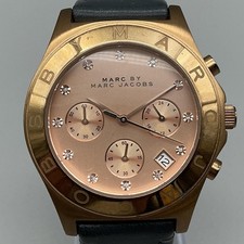 Marc By Marc Jacobs Womens Watch 40mm Rose Gold Tone Chronograph New Battery