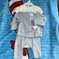 Preemie Baby Outfit 3 Pc Set Carter  s Pastel Sun Muted Long Sleeve Pants One P