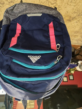 adidas Unisex Kids Blue/Pink/Gray/Teal Polyester Zip Backpack Padded Straps
