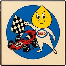 Retro Style Esso Gasoline  Man Makes Cars Run Better  Racing   Garage Sign