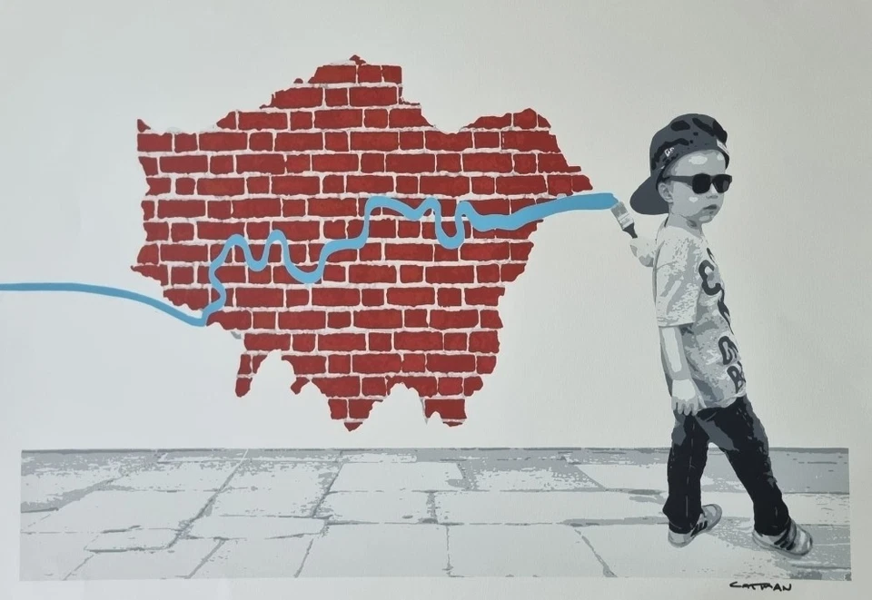 Catman Pintura Fuerte Serigrafía Edición Limitada Arte Callejero Graffiti Banksy Foto 4 de 4