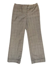 NWT Ann Taylor Signature Fit Dress Pants Gray Plaid Trousers Lined Wool Size 8