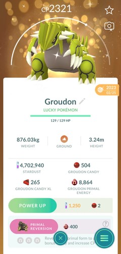 Pokémon Shiny Groudon - Lucky Guaranteed | GO