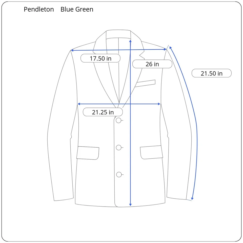 Vintage 1950s Pendleton Tweed Wool Plaid Unstructured Sport Coat 40S Blue Green - Image 3 of 4