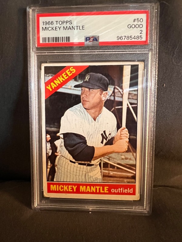 1966 Topps - Mickey Mantle #50 PSA 2 !! 🔥🔥 great eye appeal