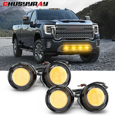 4x Universal Amber LED Grille Lights Raptor Style for Truck SUV  SVT Trailer