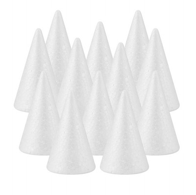 Small Craft Foam Cones White Polystyrene Cone Shaped Foam 1.8x3.2in