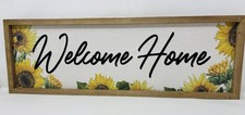 'Welcome Home' Sunflower Sign Rustic Fall Autumn Farmhouse Country Wall Decor