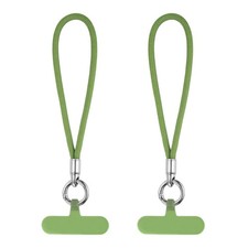 2pcs Hand Wrist Strap Phone Lanyard Cellphone Wrist Strap with Tab Green