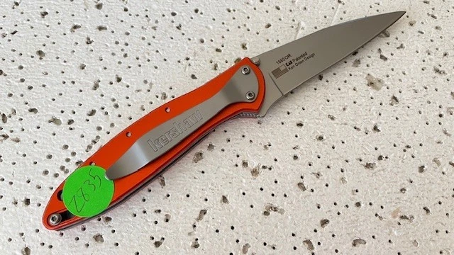 1660OR Kershaw Naranja Mango Puerro A/S Linerlock Hoja Lisa Ken Cebolla Diseño Foto 2 de 4