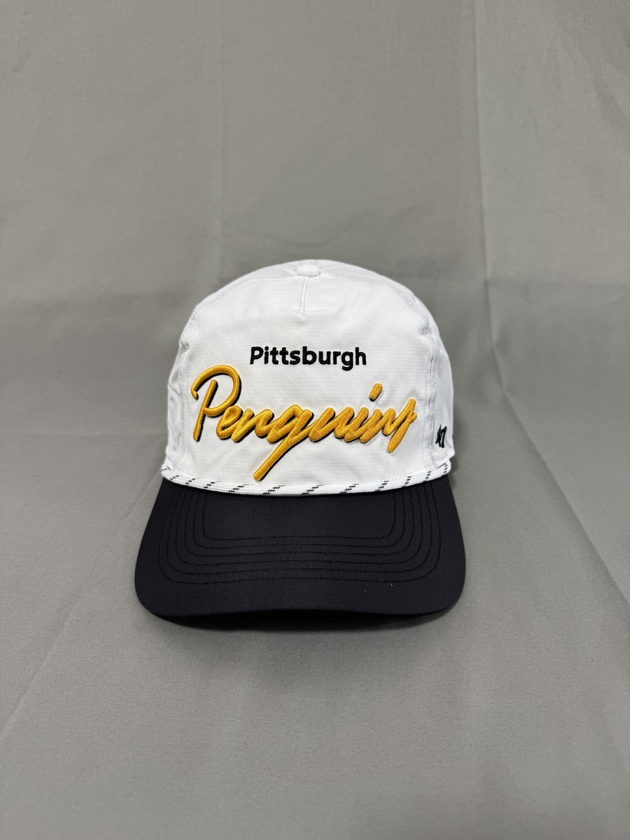 '47 Brand Pittsburgh Penguins Snapback Hat White Black Rope Cap One Size NHL