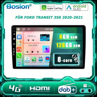 ANDROID 16 CARPLAY AUTORADIO GPS NAVI FÜR FORD TRANSIT 350 2020-21 DAB+QLED HDMI