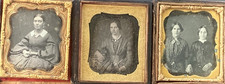 THREE ANTIQUE 1/6 PLATE DAGUERREOTYPE PHOTOGRAPHS of WOMEN