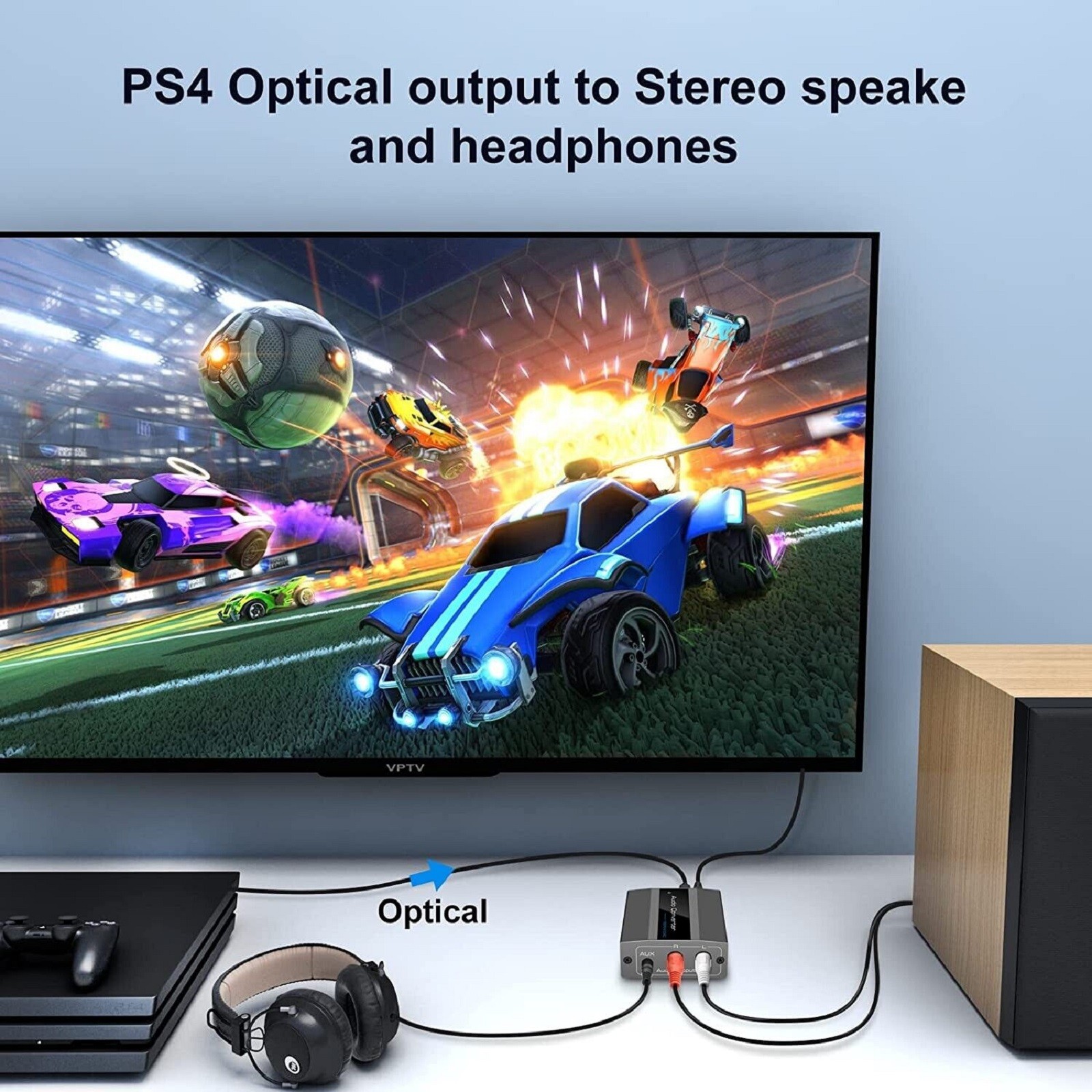 Digital Audio to Analog Audio Converter 192KHz DAC Converter With Jack Optical A