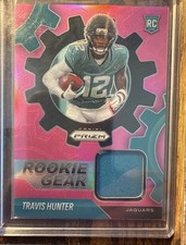2025 Panini Prizm - Rookie Gear Travis Hunter #RGR-THR Pink Prizm (MEM, RC)
